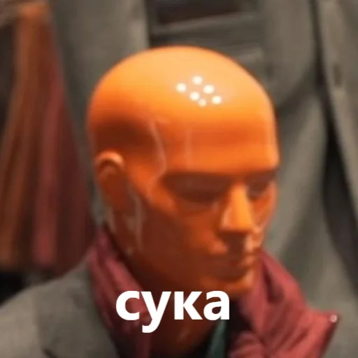 Стикер лысый из пластика