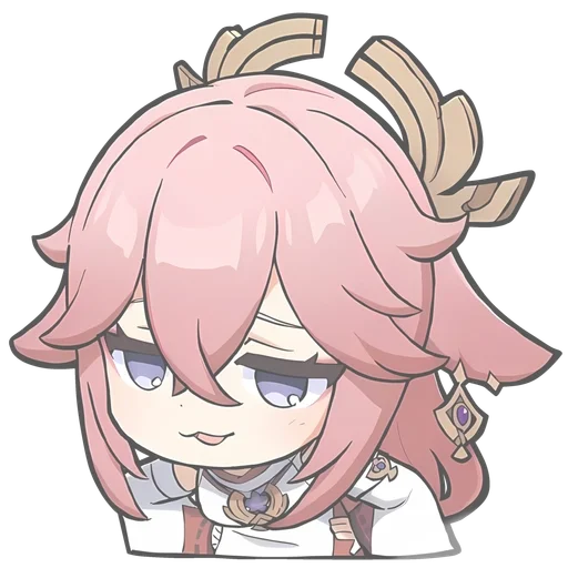 Стикер chibi miko