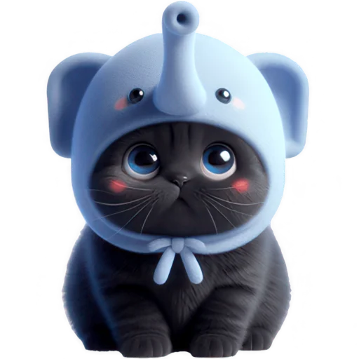 Стикер Пушистый слоник