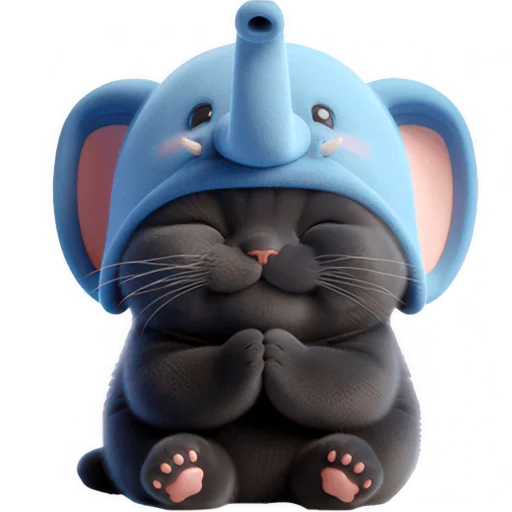 Стикер Пушистый слоник