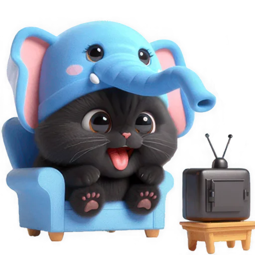 Стикер Пушистый слоник