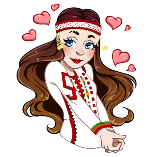 Стикер Русская девушка