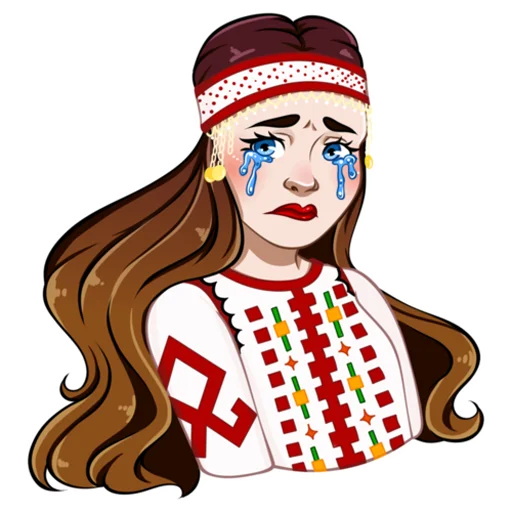 Стикер Русская девушка