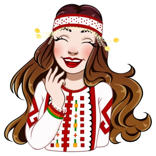 Стикер Русская девушка