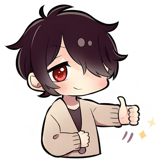 Стикер Скромный-кун