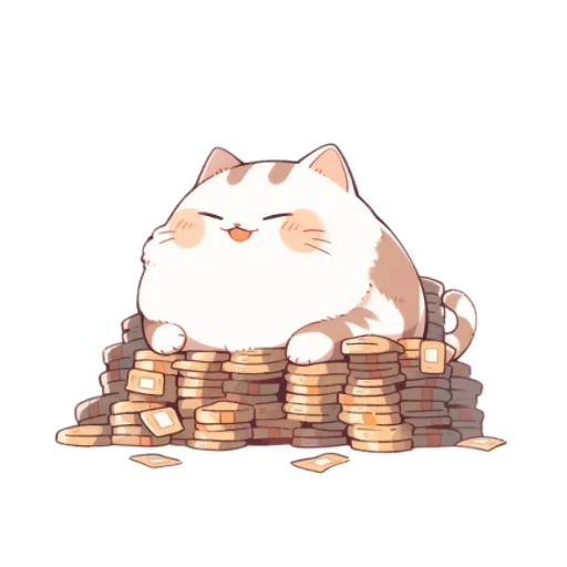 Стикер Толстые коты