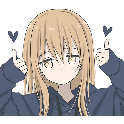 Стикер Крутая тян в худи