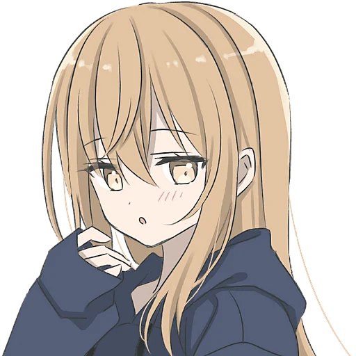 Стикер Крутая тян в худи