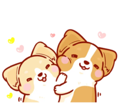 Стикер corgi in-love