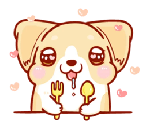 Стикер corgi in-love