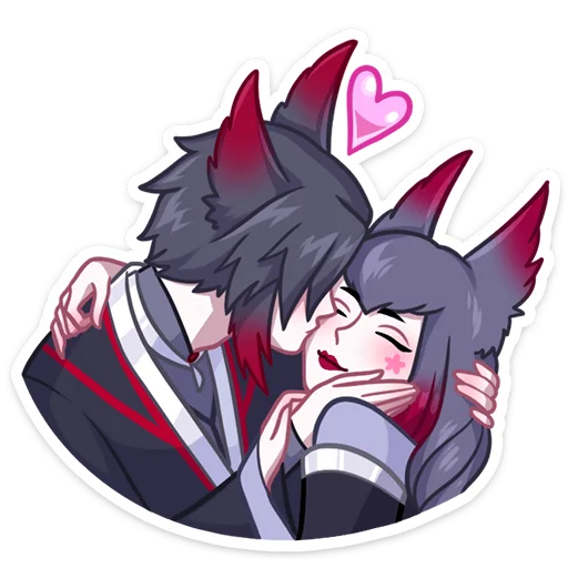 Стикер Тёмные Мари и Хидэ без надписей