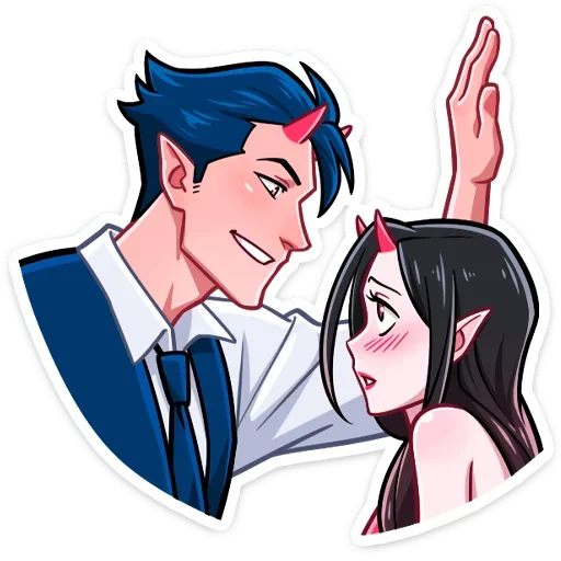 Стикер Дьявол и Дьяволица