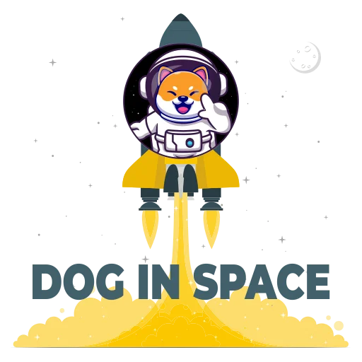 Стикер dog in space