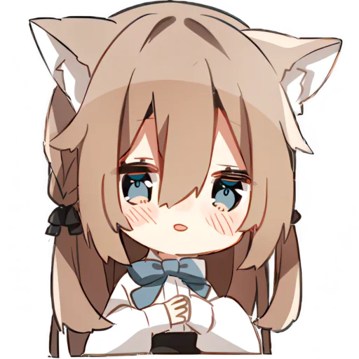 Стикер Пушистая кошкодевочка