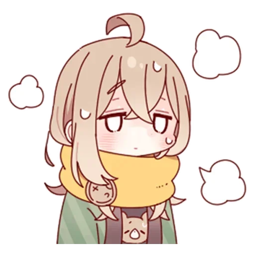 Стикер скромная тян