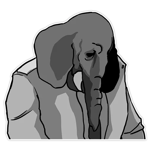 Стикер Человек зеленый слоник