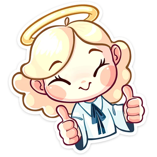 Стикер Нимб и рожки