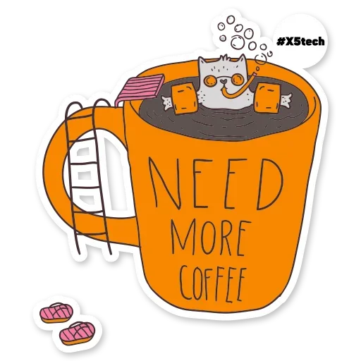 Стикер Котик Айтишник