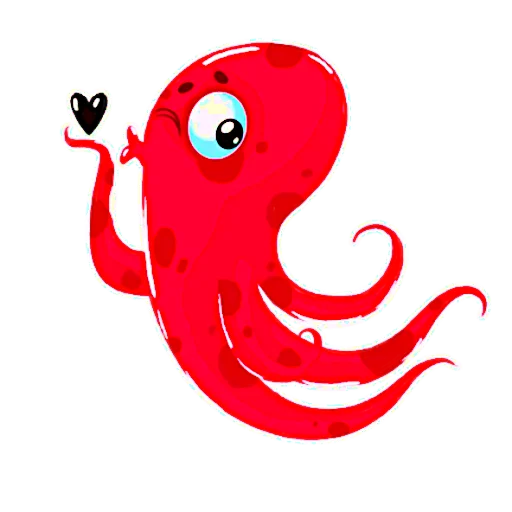 Стикер Красный Осьминожка