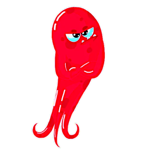 Стикер Красный Осьминожка