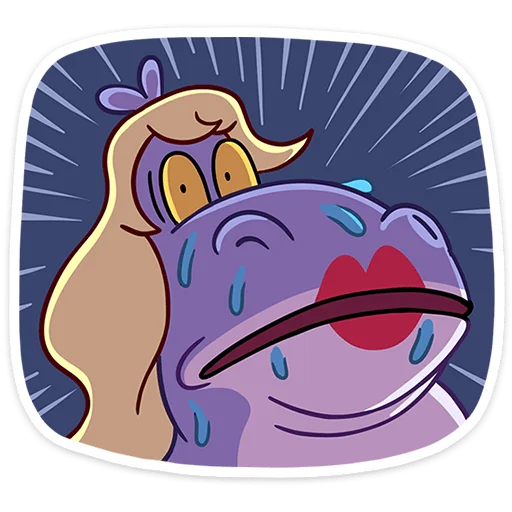 Стикер Бегемотиха Лариска