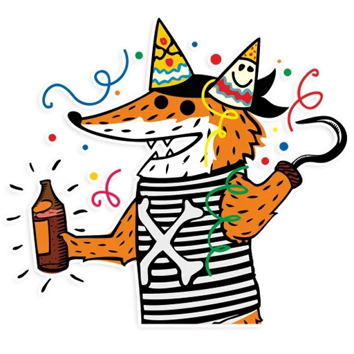 Стикер Лис-пират