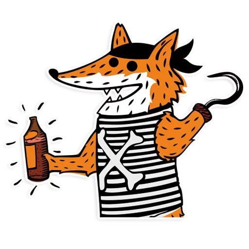 Стикер Лис-пират