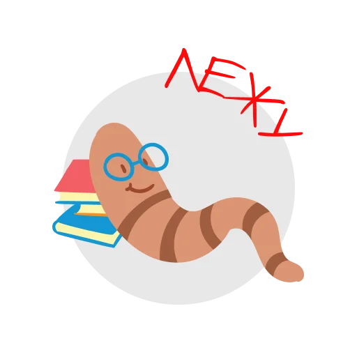 Стикер Книжный червь