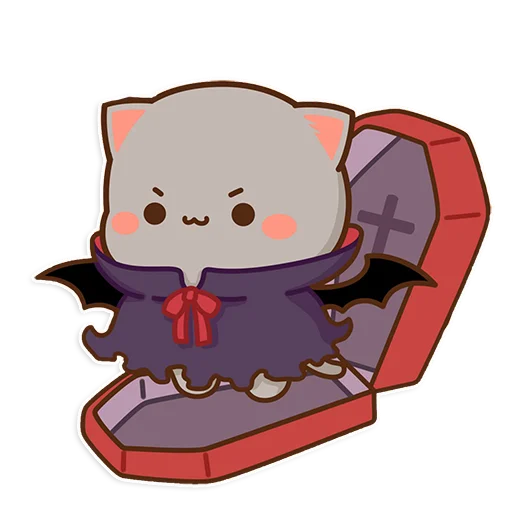 Стикер mochi peach cats - Halloween