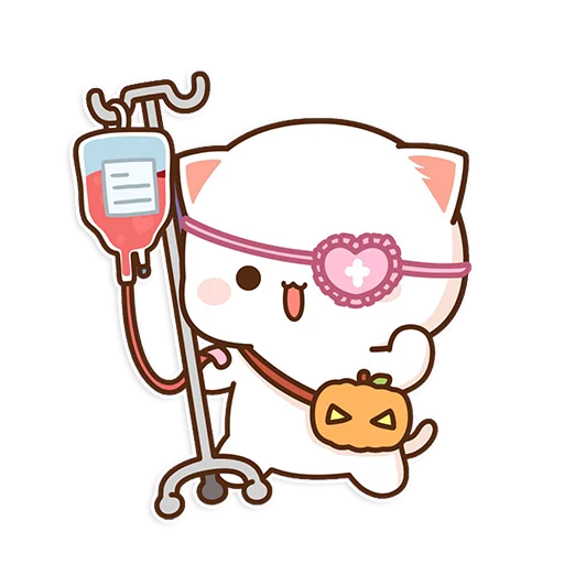 Стикер mochi peach cats - Halloween