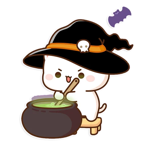 Стикер mochi peach cats - Halloween