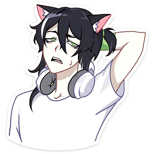 Стикер Мауси и Рен на каникулах без надписей