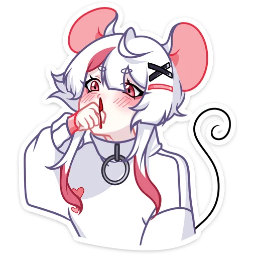 Стикер Мауси в кофте