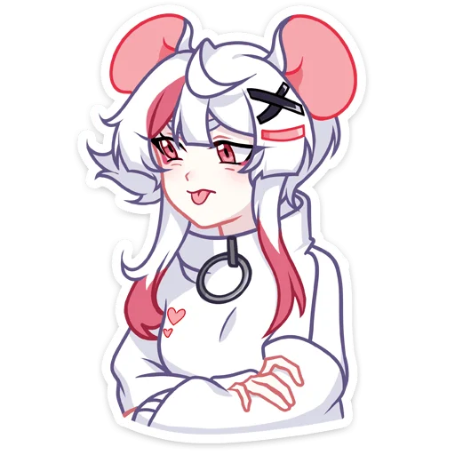 Стикер Мауси в кофте