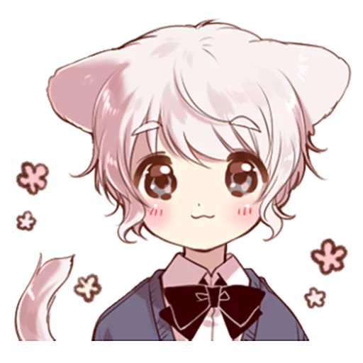 Стикер Cute cat ear boy