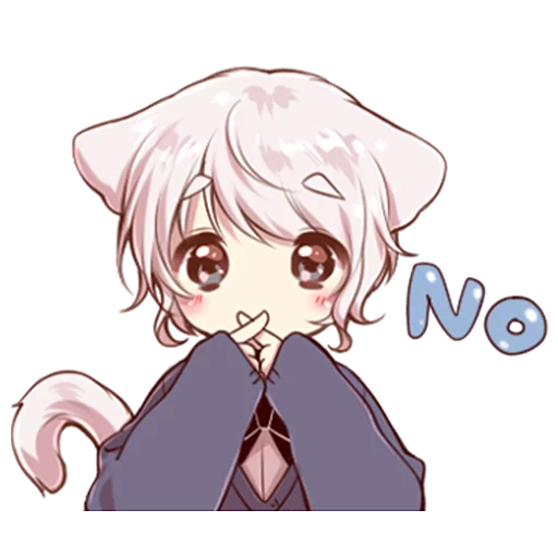 Стикер Cute cat ear boy