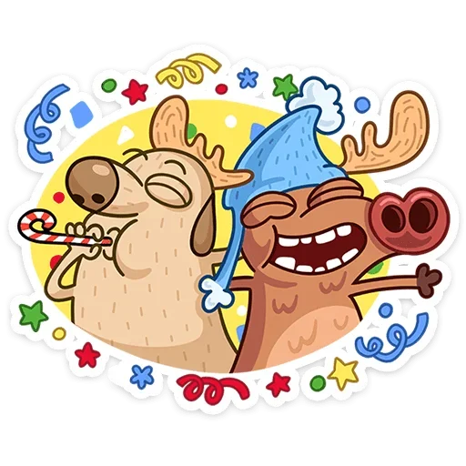 Стикер Новогодний Дигги