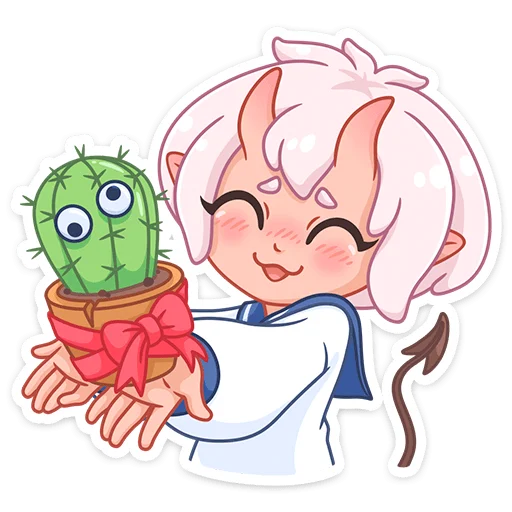 Стикер Школьница Они-тян