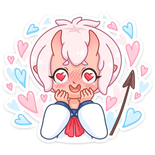 Стикер Школьница Они-тян