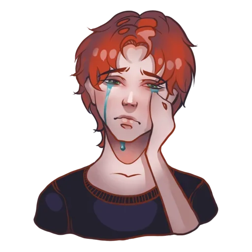 Стикер Парнишки тоже плачут