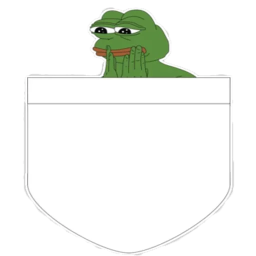 Стикер Лягушка Пепе в кармане