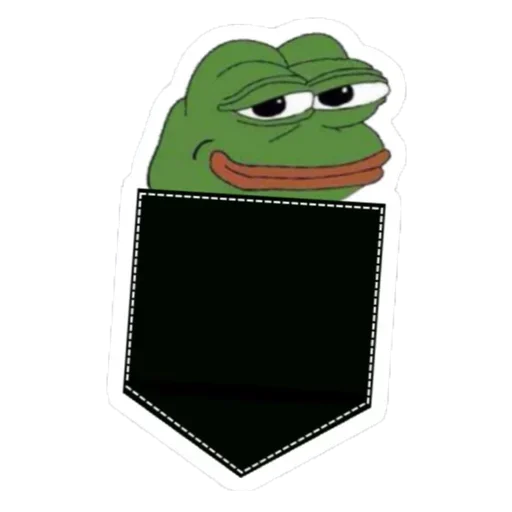 Стикер Лягушка Пепе в кармане