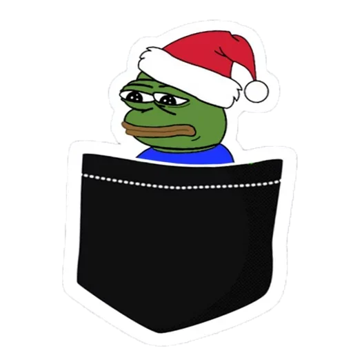 Стикер Лягушка Пепе в кармане