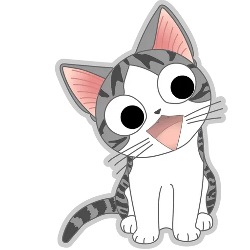 Стикер Серый Полосатый Кот