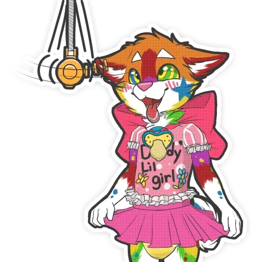 Стикер Разноцветный Лисёнок