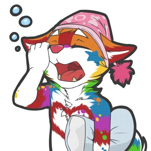 Стикер Разноцветный Лисёнок