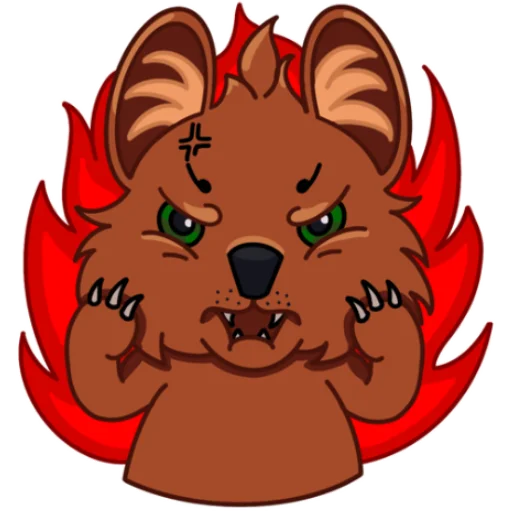 Стикер Красный волк Валерий