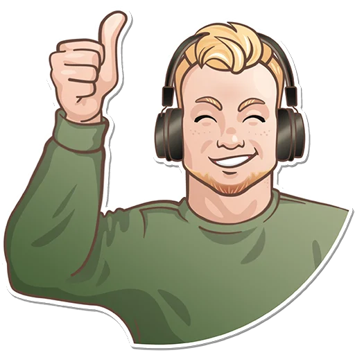 Стикер Кирюня Костыль