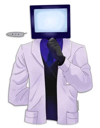 Стикер scientist tv man / skibidi toilet