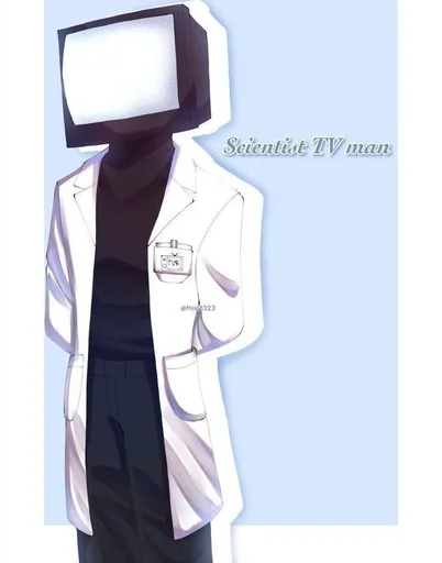 Стикер scientist tv man / skibidi toilet